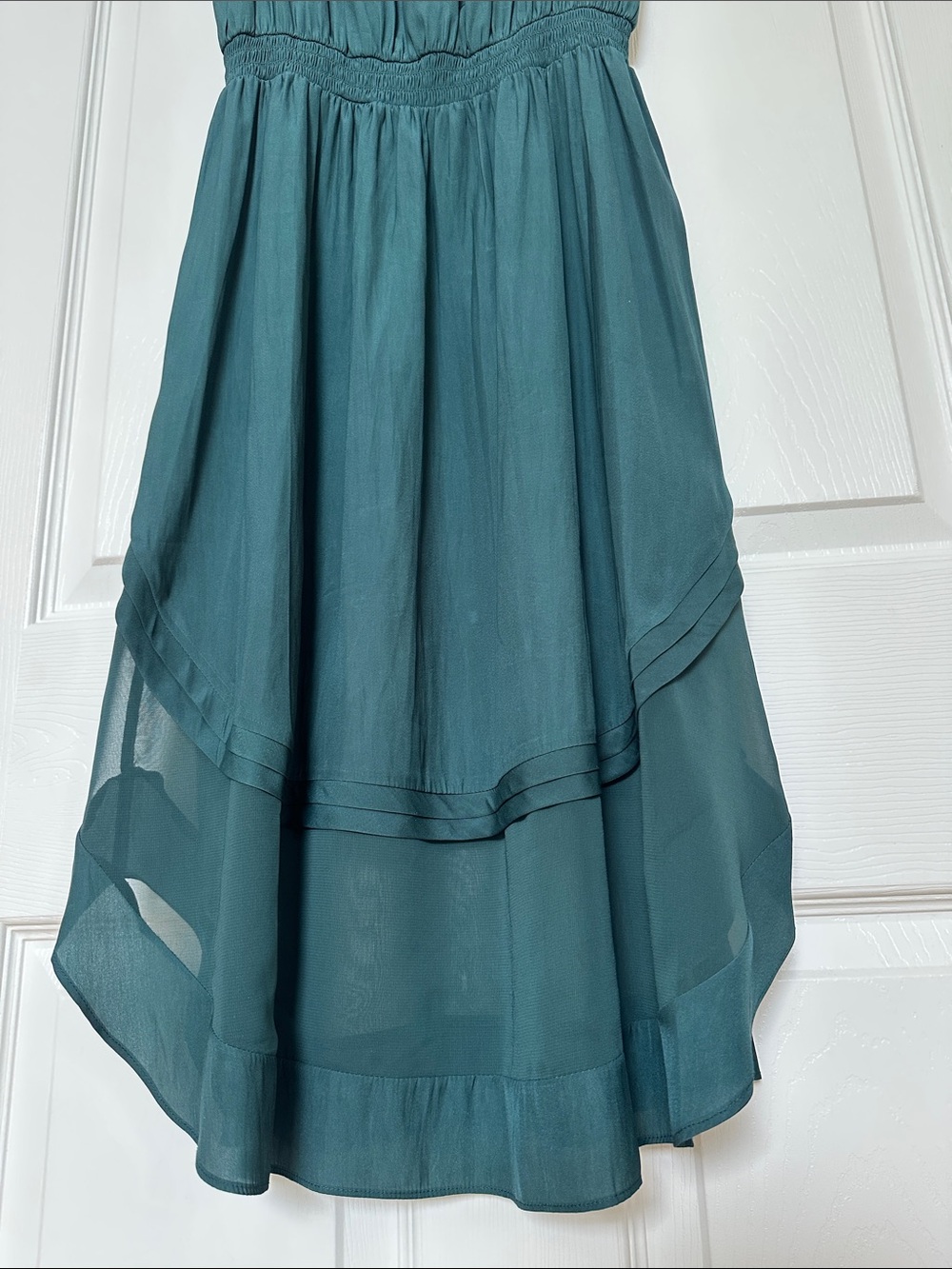 Ramy Brook Sleeveless Teal High-Low Midi Dress - Picture 3 of 8